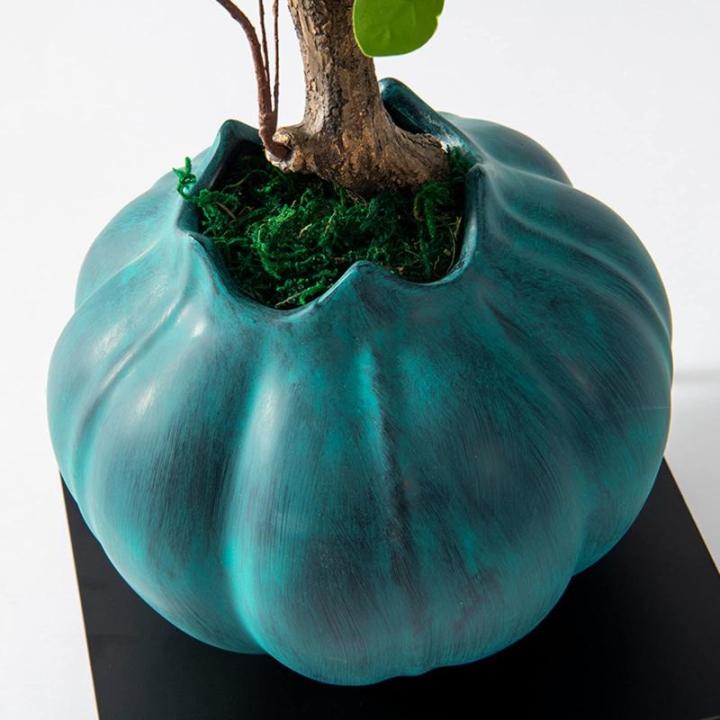 Künstlicher Bonsai-Baum Künstliche Bonsai-Baumpflanzen mit Vintage-blauen Töpfen, Simulationsblume, künstliche Topfpflanze, elegante Innen-, Büro- und Wohnzimmer-Desktop-Dekor