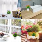4 stuks , , inpot, kunstplanten voor binnen en buiten, café, badkamer, woonkamer, balkon, kantoor, decoratie