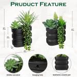 2 stuks kunstvetplant, voor thuisdecoratie, gepot nep vetplanten, faux vetplantenpot in keramische potten, moderne , voor binnen, voor badkamer, plank, kantoordecoratie