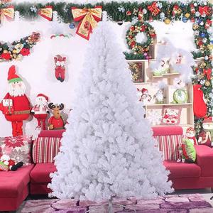 Hochwertiger weißer Weihnachtsbaum, 1,8 m, 180 cm, Weihnachtsdekoration, weiche Verschlüsselung mit Reißverschluss, auffälliger weißer Weihnachtsbaum (weiß, 2,4 m), Gedenktag
