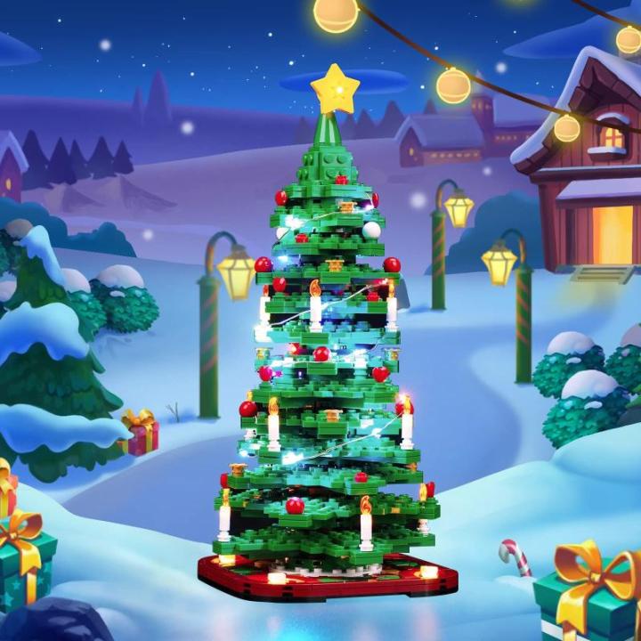 Led-verlichtingsset compatibel met Lego kerstboom (geen model), decoratieve verlichtingsset voor 40573 bouwsteen, creatieve speelgoedverlichting