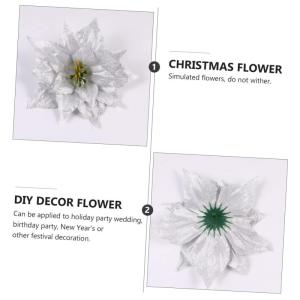 21 STK künstliche Blumen Hochzeitsdekoration künstliche blüten Urlaub Weihnachtsstern Kranz Blumengirlandendekoration Weihnachtsdekorationen Weihnachtsblume dekorative Kunstblum