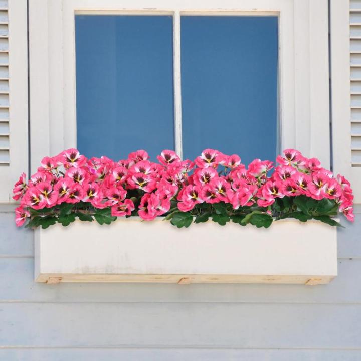 10 bundels kunstbalkonbloemen als echt balkon, kunstbloemen, buiten, uv-bestendig, weerbestendig, kunstbalkonplanten, balkonbloemen voor huis, vensterbank, bruiloft, decoratie (roz