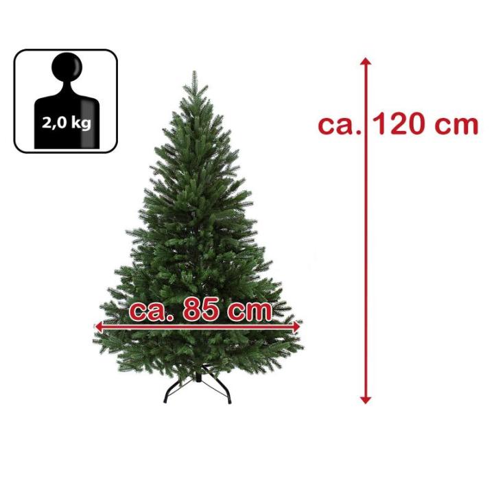 Kerstboom Luxe 120 cm donkergroen Kunstkerstboom PE/PVC Mix Kunstmatige Dennenboom