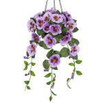 Pansy Kunstbloemen als echte viooltjes, hangende planten, kunstbloemen, Pansy met hanglamp, hoogte 70 cm, kamerplant, struik, decoratieve plant, groene plant