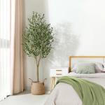 Künstliche Olivenbaum Pflanzen 180cm Fake Tropische Plastik Pflanze Perfekte Große Pflanzen im Topf für Indoor Outdoor Haus Büro Garten Moderne Dekoration Housewarming Geschenk
