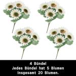 Kunst Blumen 20 Stück Künstliche Sonnenblumen Kunstblumen Deko Einzelstiel wie Echte Fake Sunflower Kunstpflanze für Hochzeit Blumensträuße Garten Tischdeko 1509