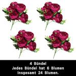 Dekoblumen Künstlich 24 Stücke Künstliche Pfingstrose Blumen Gefälschte Glorious Blumensträuße Fake Flowers für Hochzeitsfest Hochzeitsdekoration 0806