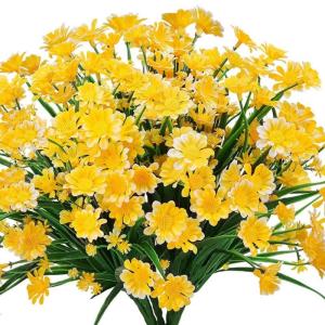 Künstliche Blumen Gänseblümchen UV-beständig Farbecht Kunststoff Pflanze für Home Decor