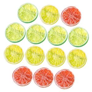 30 STK Nachahmung Einer Zitronenscheibe gefälschte Zitronenscheiben Früchte Fotorequisite künstliche früchte kaffeebecher Grapefruit-Ornamente künstliche Zitronenscheiben PVC