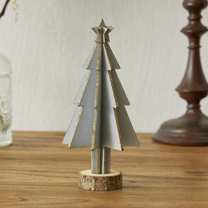 Hölzerne Weihnachtsbaum Dekoration,Mini Desktop Dekoration,Familie Tisch Kamin Dekoration,Hölzerne Weihnachtsbaum Tischplatte Weihnachtsdekorationen für Weihnachten Party Tisch 