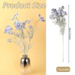 , 2 stuks, lichtblauwe bloemen, kosmos-planten, voor binnen en buiten, stoffen bloemen decoratie en kunsthandwerk voor bruiloft, banket, bloemenfeest, thuis