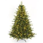 Kunstkerstboom met 250 leds, PE & pvc, diameter ca. 124 cm, met sneeuw, 180 cm, 1000 takpunten, metalen gewrichten en inklapbare standaard, kerstboom voor kantoor, thuis, winkel, f
