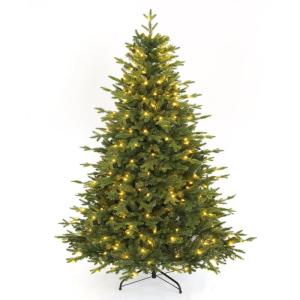 Kunstkerstboom met 250 leds, PE & pvc, diameter ca. 124 cm, met sneeuw, 180 cm, 1000 takpunten, metalen gewrichten en inklapbare standaard, kerstboom voor kantoor, thuis, winkel, f