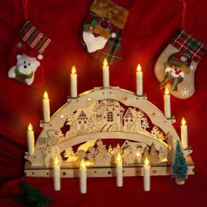 10 LED Kerstboomkaarsen Draadloos met Afstandsbediening Timer Flikkeren Dimbaar Warmwit Kerstverlichting Kerstdecoratie, LED Kerstkaarsen Buiten Waterdicht（met 10 batterijen）