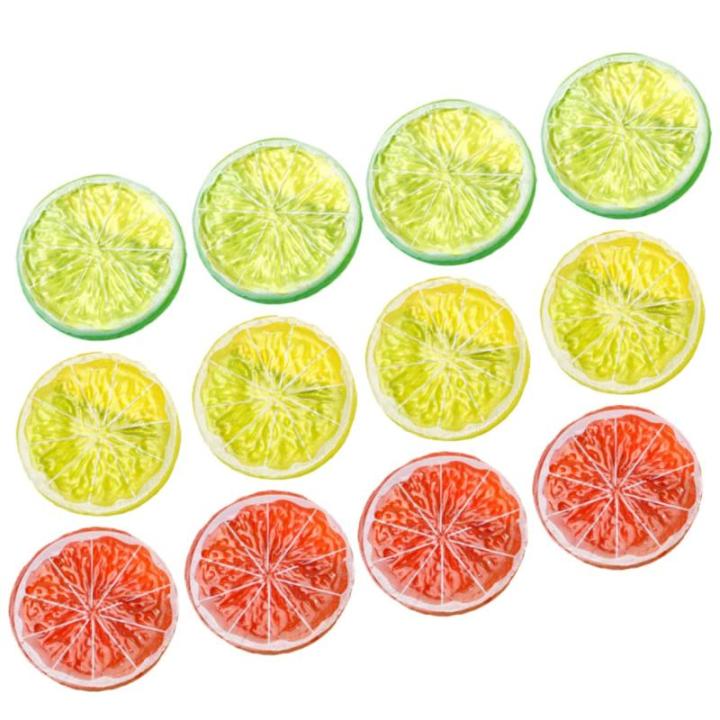 75 STK Nachahmung Einer Zitronenscheibe Früchte Flatback-cabochons Gefälschte Zitronenscheiben Simulation Von Fruchtscheiben Orange Bezaubert Bilder Gefälschte Grapefruit PVC
