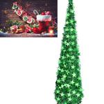 Weihnachtsbaum, PVC-Stern-Glitzer, festliche, faltbare Weihnachtsbaum-Figur, Dekoration für Zuhause, Hotel (Green)