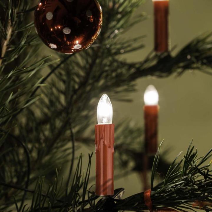 Lichtsnoer kerstboom, 30 boomkaarsen, 23,3 m, made-in-Duitsland, lichtketting met stekker, deelbaar, minder dan 59 lumen, kerstverlichting met kerstboom kaarsen 814040