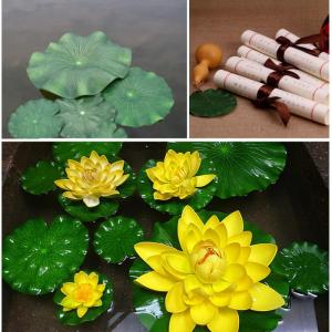 Künstliche Lotusblätter, 8 Stück Kunst Lotusblatt Lilien Pads schwimmend Lotusblätter Schaumstoff realistisch Seerosen Pads Artificial Lotus Leaf für Garten Teiche Pool Aquari