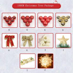 künstlicher Weihnachtsbaum, fichten-Weihnachtsbaum, vordekoriert für Party, zuhause, büro, geschäft, klassenzimmer, einfache Montage, metallständer, grün, 1,5 m, das Neue