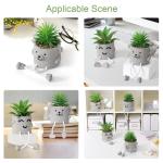Set van 2 in pot, mini-kunstplant nepvetplanten met hangende poten, emotioneel cement potplant faux decoratieve plant voor thuis, kantoor, tafeldecoratie boekenkast
