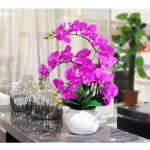 Kunstblumen Künstliches Blumenset, künstliche Blumen im Topf, schöne Blumen, künstliche Orchidee mit Vase, Phalaenopsis-Pflanzgefäß, Wohnzimmer für jeden Anlass