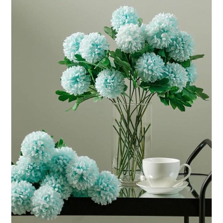 Kunstblumen Künstliche Hortensien in Einer Glasvase – lebensechtes Blumenarrangement aus Seide für die Elegante Innendekoration im Wohnzimmer für jeden Anlass