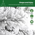 Kerstboom 180 cm, met verlichting, led, witte decoratie met afstandsbediening, 330 warmwitte lampen, opvouwbare standaard, sneeuwtakpunten voor feestdecoratie in het thuiskantoor