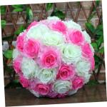 5 STK Kunststof Bloemen Balstandaard Bruiloft Slinger Boomende Rozen Plant Plank Plank Bloemstandaard Bloembal Frame Rond Struisvogel Kunstgras