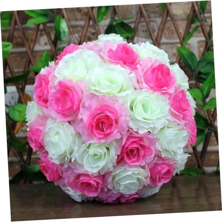 5 STK Kunststof Bloemen Balstandaard Bruiloft Slinger Boomende Rozen Plant Plank Plank Bloemstandaard Bloembal Frame Rond Struisvogel Kunstgras