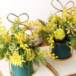 Kunstblumen Künstliche Blumen mit Topf, tragbare Blumenarrangements Kunstpflanze für Zuhause, Hochzeit, Party, Büro, Herzstück, Dekoration für jeden Anlass