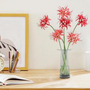 Kunstmatige spinnenlelies, 5 stelen, 66,9 cm, Lycoris Radiata-bloemen, levensechte Lycoris Recoil nep-spinnenplant, zijden boeket decoratie voor thuis (B)