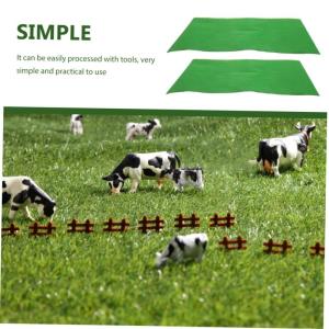 5St Mit Nylon beflocktes Gras sandtisch Hintergrund Kunstrasenbrett kunstgras Artificial Grass Sandbox Kunstrasen-Landschaftsdekor Zuschneidbare Matte für Sandtisch Plastik Green