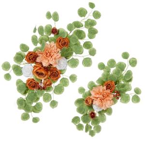 2 Stück Künstliche Hochzeitsblumendekorationen Hängende Blumenarrangements Hochzeitszeremonie Empfangsdekoration Freien