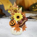 Halloween-Kürbisse, Ahornblätter, Ornament, Herbsternte, Dekor, neuartiges dekoratives Handwerk, Esstisch-Mittelstück für Geschäft und Büro, Style C