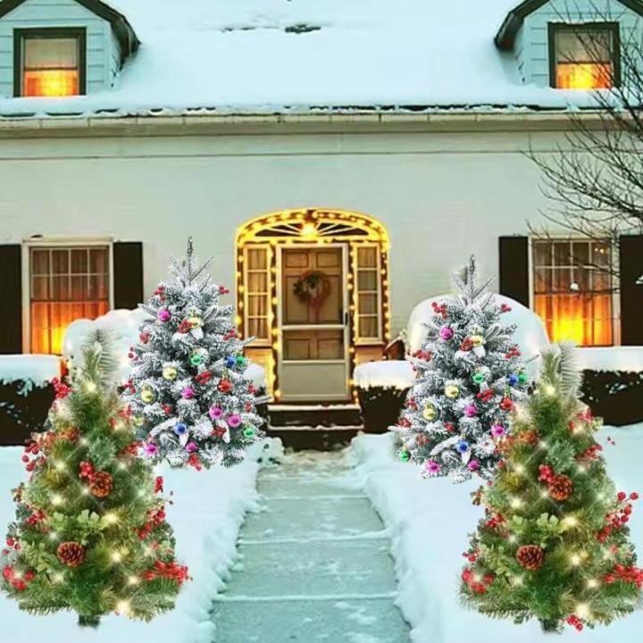 Holiday Planter Filler, Artificial Christmas Urn Filler, Faux Christmas Flowers for Outdoor Planters, Lighted Artificial Christmas Pre-lit Decorations with Tripod Stake, Pot Filler
