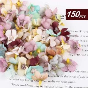 150 stuks kunstmadeliefjes, bloemkelken, , kleurrijke bloemkelken, mini zijden bloemen voor het knutselen, scrapbooking, bruiloften, feesten, woondecoratie - willekeurige kleuren