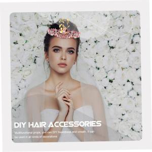 50 Stück Simulierte dreizackige künstliches Blumenmuster Stäbchen mit Blumenperlen hochzeits Dekoration Wedding Decoration Kranz Dekoration selber Machen DIY Krone versorgung
