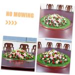 Schachtdeksel decoratie gazon eettafel decoratie tafelloper van gras tapijt bureauonderlegger placemat placemat ronde schachtafdekking groene planten