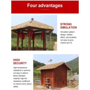 Simulation Strohdach Kunststoff Stroh Fliesen Dekoration Künstliche Gefälschte Stroh Simulation Simulation Stroh Fliesen Stroh PE Feuerhemmendes Material (Farbe: Gelb A) (Color :