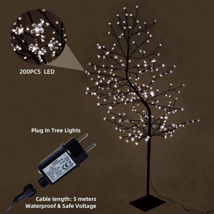 Led-lichtboom voor buiten, decoratieve boom, warm wit, koudwit, buitenverlichting, kerstboom