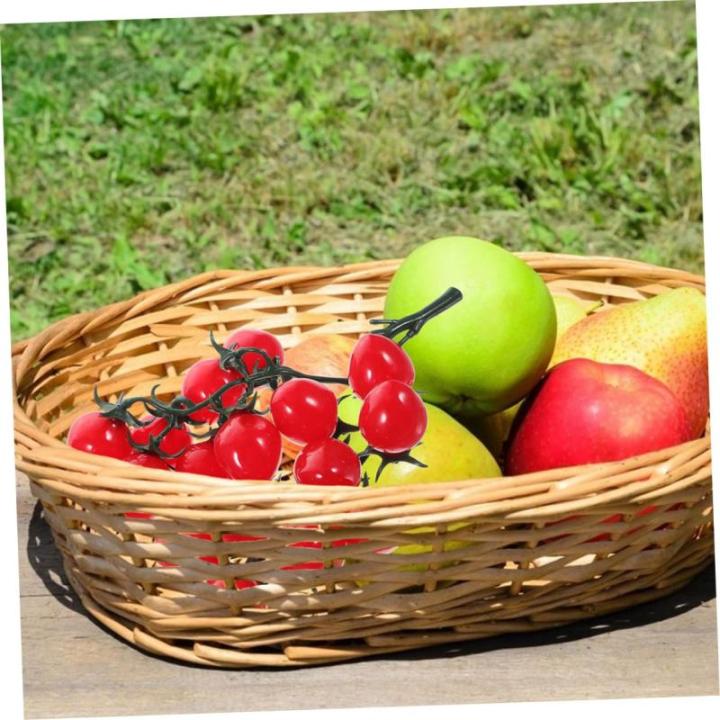 16 STK Simulierte Kirschtomaten Simulationsfrucht Simulation Kirschtomaten Gefälschte Kirschtomaten Schmücken Kirschtomatenmodell Dekorative Kirschtomaten Obst-Requisite Rot PVC