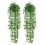 kunstmatige klimop slinger, 2 stuks, kunstmatige wijnstok, groene bladeren, , hangplant, voor thuis, keuken, tuin, kantoor, bruiloft, wanddecoratie