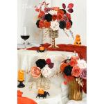 Halloween kunstbloemen, zwarte bloemen, zijden bloemen, kunstrozen met stelen voor bruiloft, bruidsboeketten, tafeldecoratie, babyshower, bloemstuk, woondecoraties
