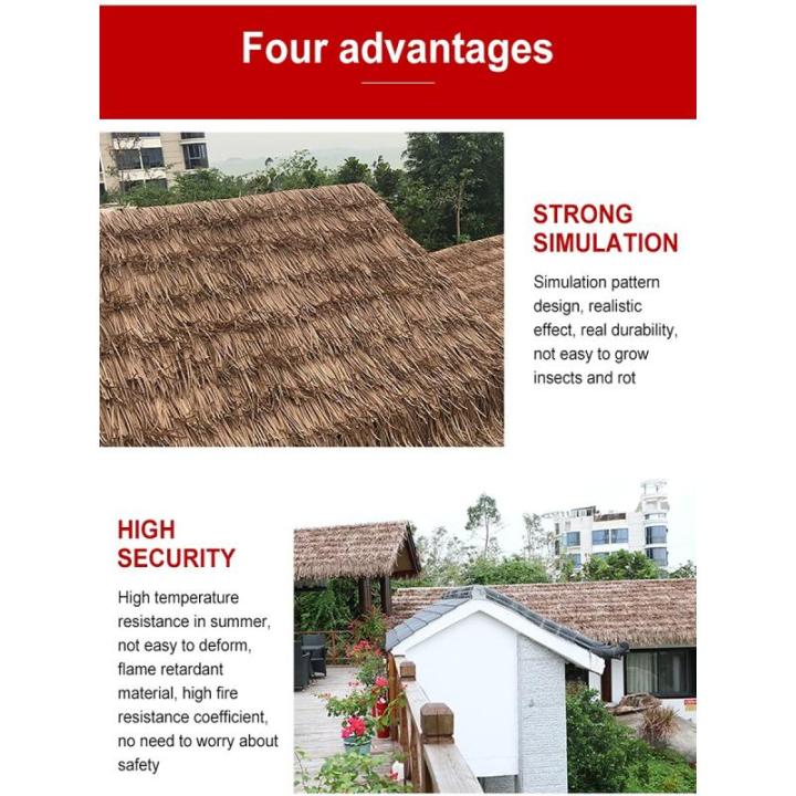 Kunststof Stro PE Pvc Simulatie Stro Stro Stro Dakbedekking Kunststof Tegels Brandvast Kunststro Gazebo - 0,5 x 0,5 m (Kleur: Geel a) (Kleur: Geel a, Grootte: 4 stuks)