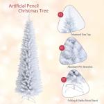 Christmas Tree Tannenbaum KüNstlich Weißer Bleistift-Weihnachtsbaum, Weihnachtskiefer, Geeignet for Heimdekoration ChristbäUme Sztuczna(180cm)