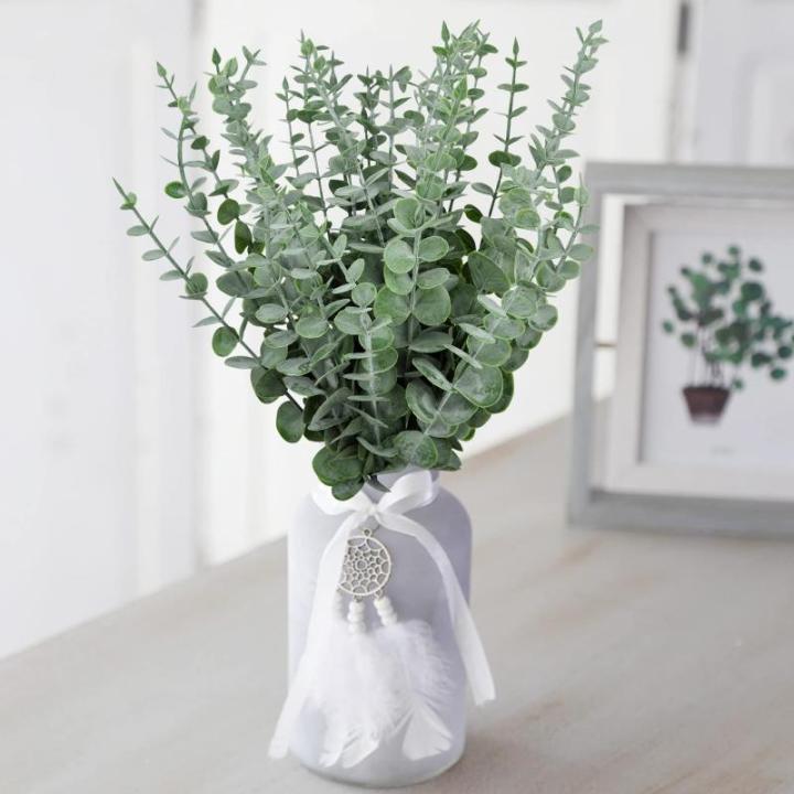 30 stuks kunstmatige eucalyptusbladeren, decoratie, eucalyptus, takken, , eucalyptussteel, zilveren dollar, namaakplant voor bloemstuk, tafeldecoratie, bruiloft