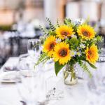 Kunstzonnebloemboeketten met stelen, premium oxidatiebestendige kunstbloemen, realistische zijden zonnebloemen voor thuis- en kantoordecoratie (blauw)