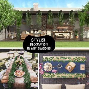 Kunstklimopslinger 2 meter, 24 stuks, , balkonplanten, decoratie, hangslinger, voor bruiloft, kantoor, keuken, tuin, feest, wanddecoratie