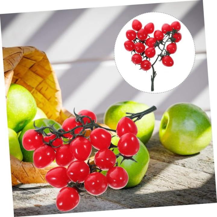 3 Stück Schnur Simulierte Kirschtomaten Künstliche Tomaten Früchte Lebensechte Kirschtomaten Künstliche Zypressen Girlande Dekorationen Für Zuhause Künstliche Früchte